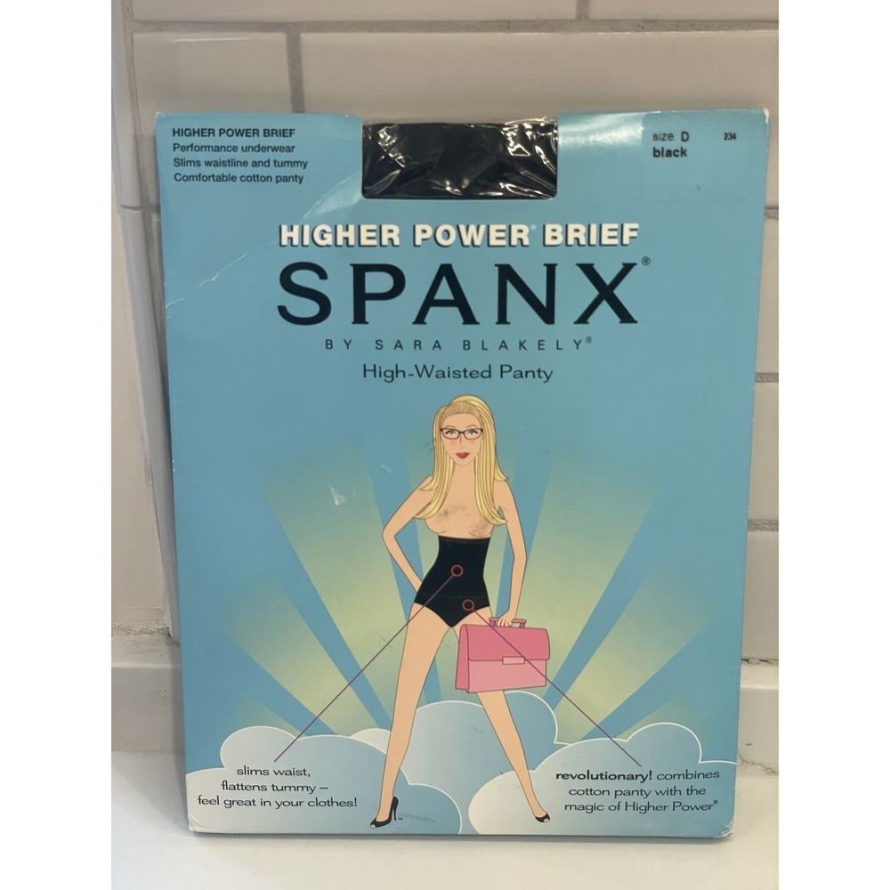 Spanx Higher Power Brief Size D Black High-Waisted Panty Slimming Shaping New